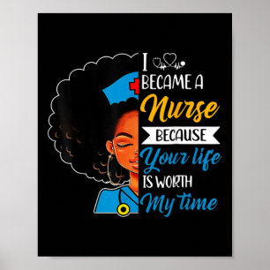 Poster Enfermeira Negra Afro-Legal História Negra