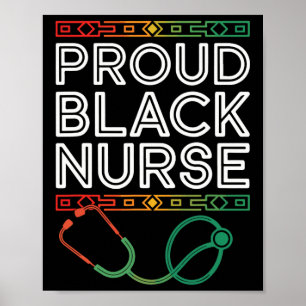 Poster Enfermeira Negra Forte Menina Afro Melanina Africa