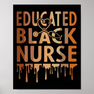 Poster Enfermeira Negra Melanina Enfermeira Educada Mês d
