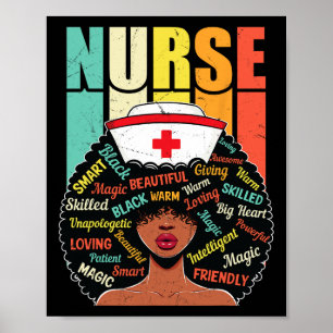 Poster Enfermeira Negra Sofisticada E Gorda Melanina Sua
