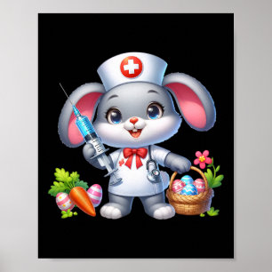 Poster Enfermeira Páscoa Dia de Enfermeira Estetoscópio C