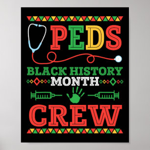 Poster Enfermeira Pediátrica Mês da História Negra Equipe
