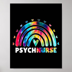 Poster Enfermeira Psych Tie Dye Enfermando Psiquiato de S