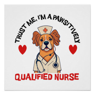 Póster Enfermeira Qualificada Pawsitivamente