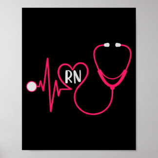 Poster Enfermeira Registrada Rn Batimento Cardíaco Ekg Es