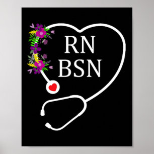 Poster Enfermeira Registrada Rn Bsn Enfermagem Estetoscóp