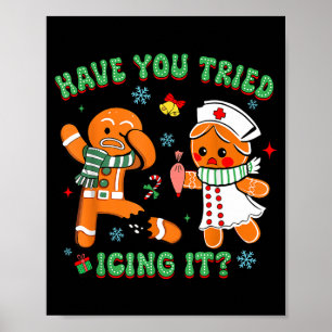 Poster Enfermeira Retro Natal Biscoito de Gengibre Já Exp
