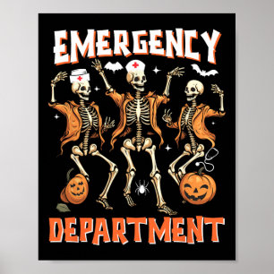 Poster Enfermeira Sala de Halloween Departamento de Emerg