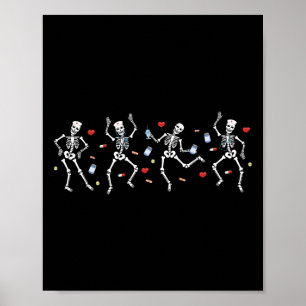 Poster Enfermeira Skeleton Dançando Ortho Squad Hall Orto