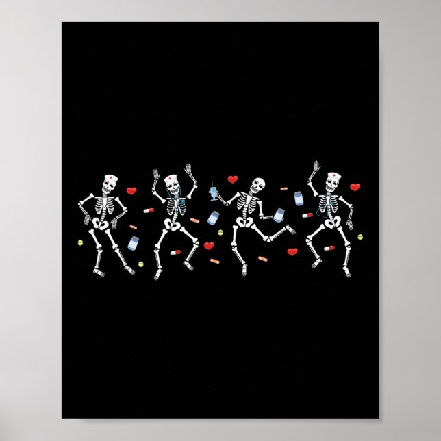 Poster Enfermeira Skeleton Dançando Ortho Squad Hall Orto (Frente)
