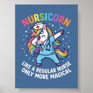 Poster Enfermeira Unicórnio Energia Brilhante e Mágica 