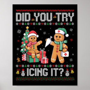 Poster Enfermeira Você Tentou Fazê-Lo No Natal, Retro Gin
