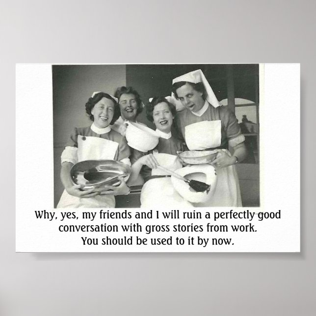 Poster Enfermeiras Vintage - Partilha de Histórias Brutas (Frente)