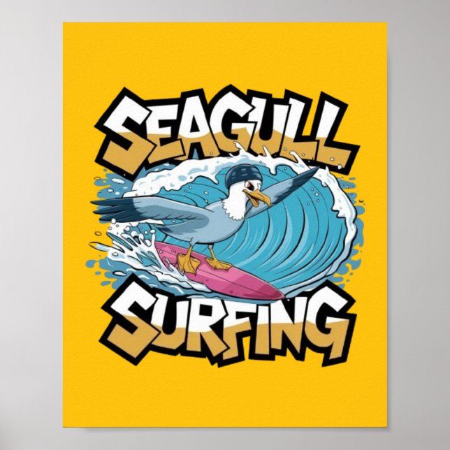 Poster Enfermeiro de inverno, Surfe de Seagull, Seagull (Frente)