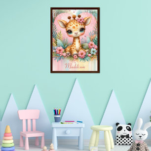 Poster Enfermeiro de Nome Personalizado da Garota-Bebê