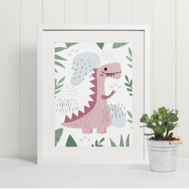 Poster Enfermeiro de quarto de bebê do Dinossauro T-Rex C