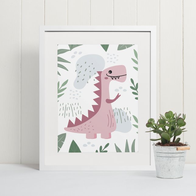 Poster Enfermeiro de quarto de bebê do Dinossauro T-Rex C (Criador carregado)