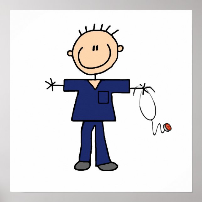 Póster Enfermeiro do manto intacto - azul (Frente)