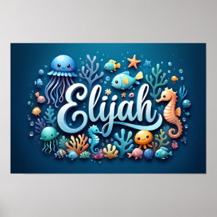 Poster Enfermeiro do Oceano Elijah Animais Submarinos