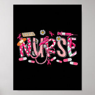 Poster Enfermeiro-estetoscópio cor-de-rosa Enfermeiro Can