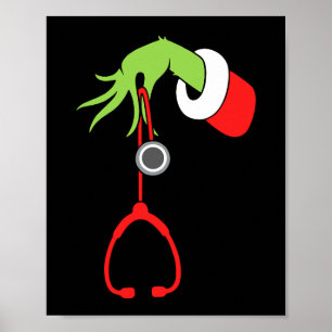 Poster enfermeiro natal estethoscope enfermeiro xmas pija