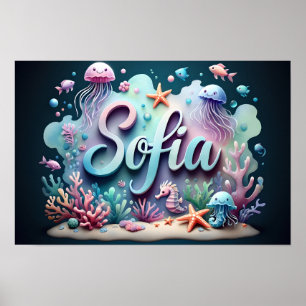 Poster Enfermeiro Oceânico Sofia Animais Submarinos