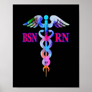 Poster Enfermeiro Registrado BSN RN Caduceus Nursing Embl
