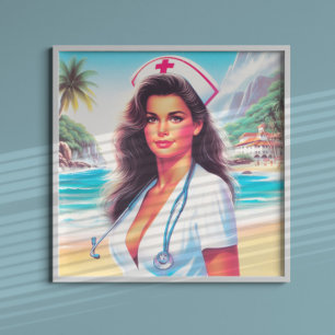 Poster Enfermeiro Retro Bonito