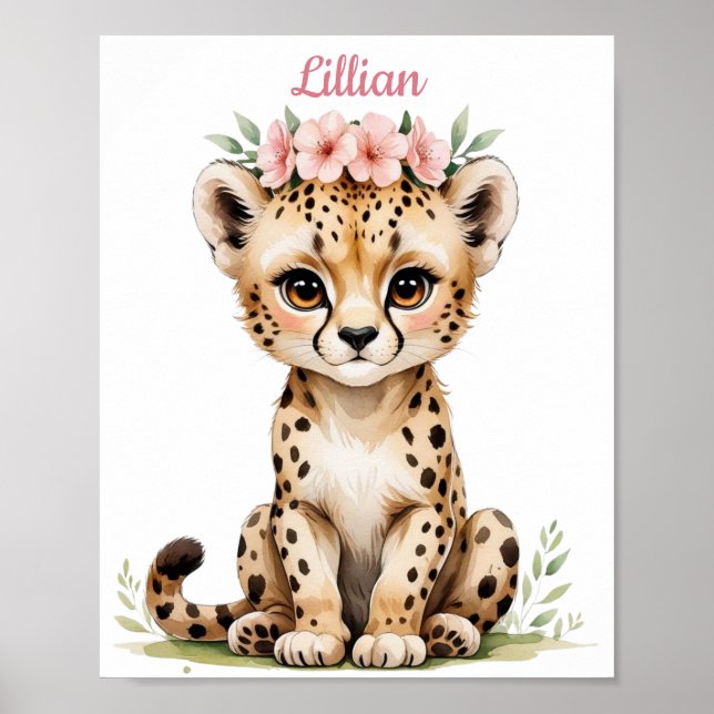 Poster Enfermeiro Safari Personalizado Chita Elegante Ele (Frente)