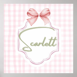 Poster Enfermeiro Scarlett Baby Gingham Personalizado