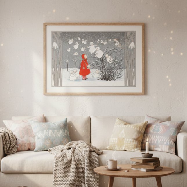 Poster Enfermeiro Vintage Snow Children and Angels (Criador carregado)