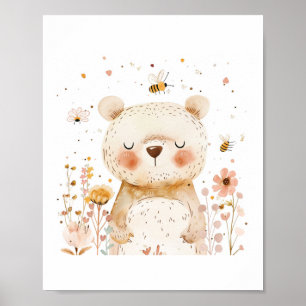 Poster Enfermeiros De Urso Bonito Amigos Adoram Flores De