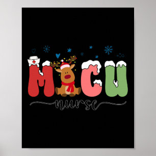 Poster Enfermeiros Homens Mulheres de Natal Cuidados Médi