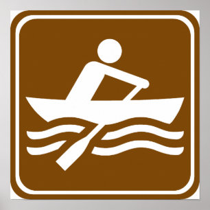 Póster Enfileirando o sinal recreacional da estrada