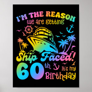 Poster Enfrentado é o meu 60º Aniversário Navio Cruzeiro
