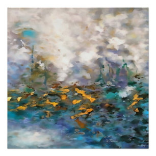 Póster Enfrentando A Pintura De Abstrato De Tempestade