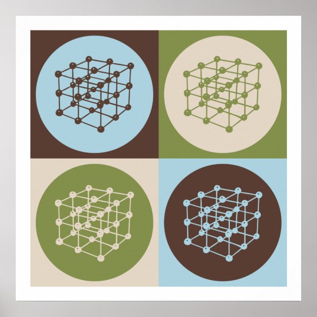 Póster Engenharia de materiais de arte pop (Frente)