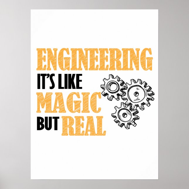 Poster Engenharia - É como Magia, mas muito engraçada (Frente)