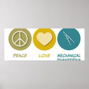 Poster Engenharia Mecânica Peace Love