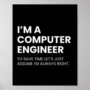 Poster Engenheiro de Computador Dito Engraçado de Nerd