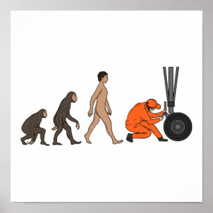 Poster Engenheiro de Evolução Mecânica do Avião