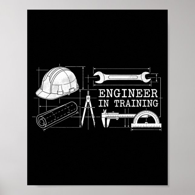 Poster Engenheiro em Treinamento Futuro Engenheiro Engenh (Frente)