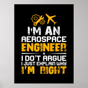 Poster Engenheiro Eu Sou Um Engenheiro Aeroespacial