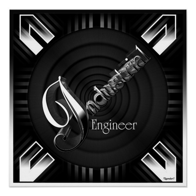 Póster Engenheiro industrial Deco Flare (Frente)