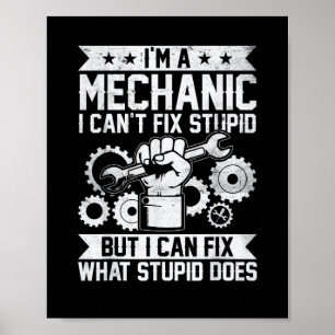 Poster Engenheiro Mecânico de Carros Engraçado Homens Mul