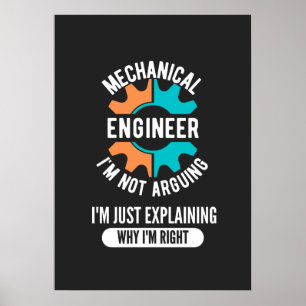 Poster Engenheiro Mecânico Engraçado, Engenharia Mecânica