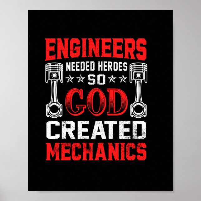 Poster Engenheiros Mecânicos Necessários de Heróis (Frente)