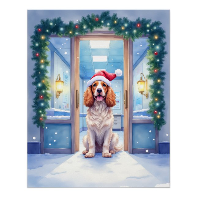 Póster English Cocker Spaniel Posto de Enfermagem Chapéu  (Frente)