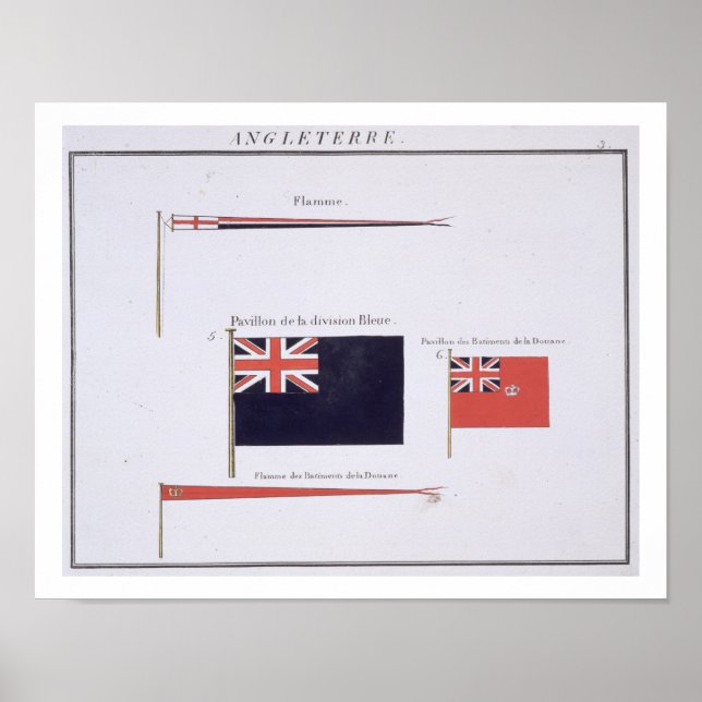 Poster English Flags, do livro francês Flags, c.1819 (Frente)