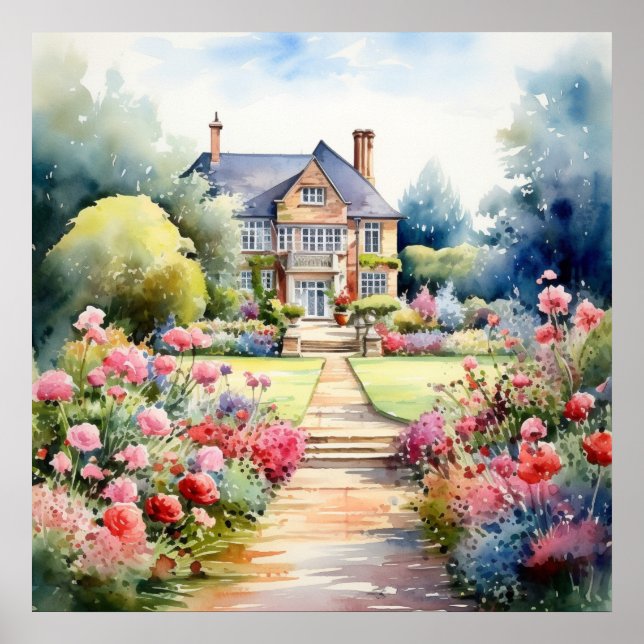 Poster English Garden Landscape (Frente)
